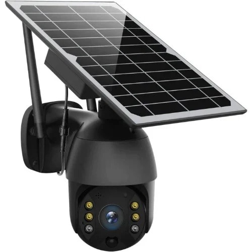 PRZ Solar P2P Pir Alarm CCTV Surveillance Battery Powered Camera - Black
