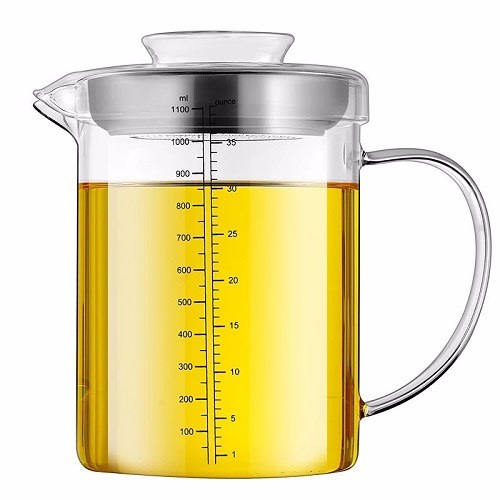 Glass Oil Filter & Strainer Jar - 1.3L