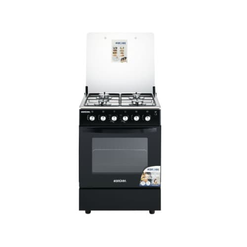4 Gas Burner With Gas Oven - Black - 60x60cm