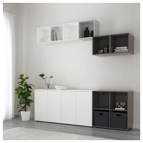 Storage Combination With Feet -  White - Light Gray -  Dark Gray -