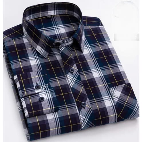 Black Mix Cotton Check Shirts
