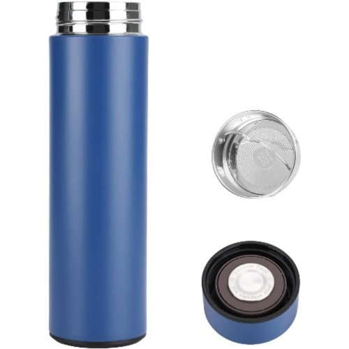 Vacuum Insulated Water Bottle With Led Temperature Display - Blue - 500ml