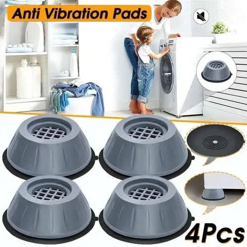 Anti - Vibration Washing Machine & Fridge Stand Pad With Suction - 4 Pcs