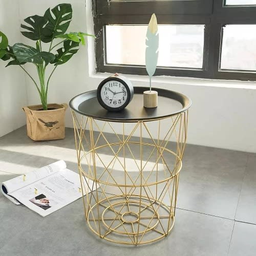 Wire Mesh Decorative Side Stool/table With Cover