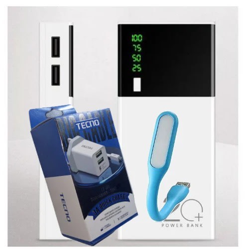 Power Bank 40000mAh + Fast Android Charger Usb Led Light