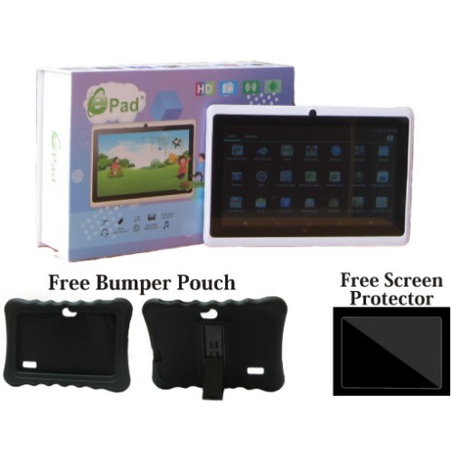 A707- Children Android Tablet - 7"- 16GB ROM - 1GB RAM - Screen Protector - Black Silicone Case
