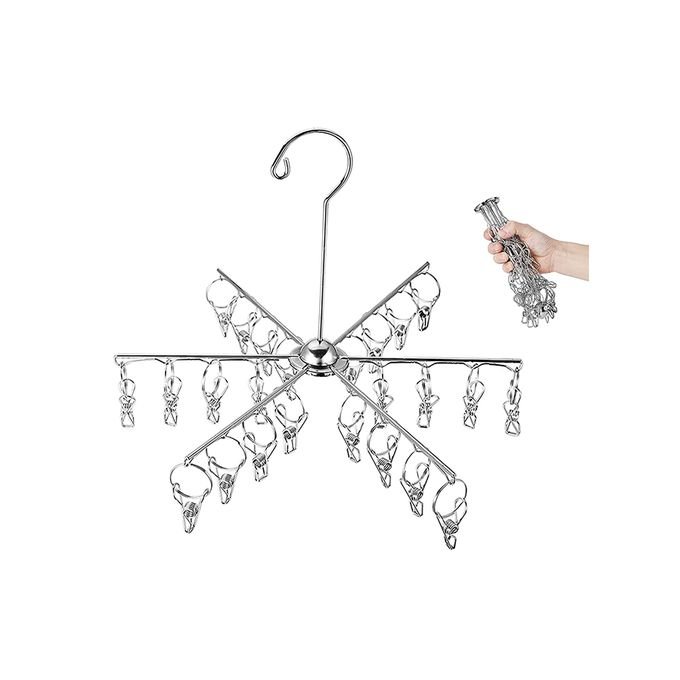 Foldable Clip Hangers With 24 Drying Clips