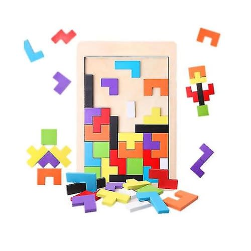 40 Pieces Wooden Early Childhood Building Block Set