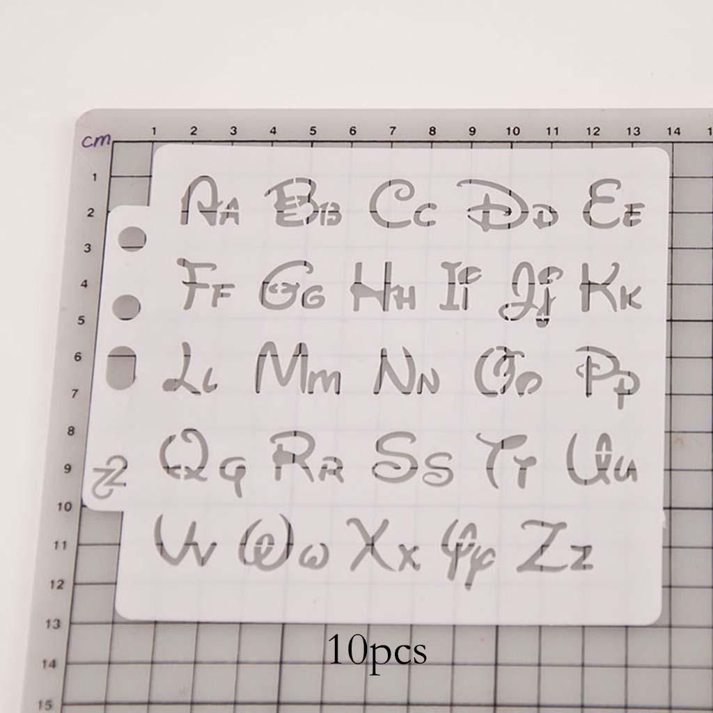 thumbnail interactive-video image 1 of 8PC Alphabet Letter Stencils Set - Reusable Plastic Drawing Templates For DIY Crafts & School 1 of 11