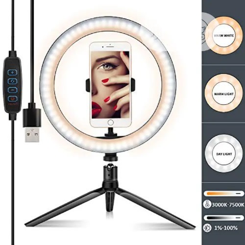 Led Ring Light 10" With Tripod Stand & Cell Phone Holder