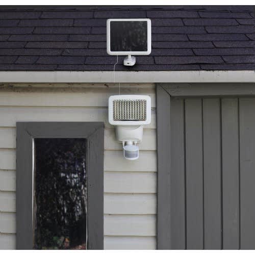 White Led Solar Powered Motion Sensor Outdoor Security Flood Light