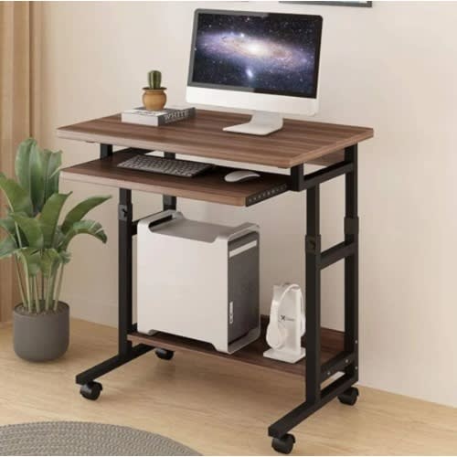 Adjustable Height Laptop/desktop Table And Stand With Keyboard Drawer Work Station