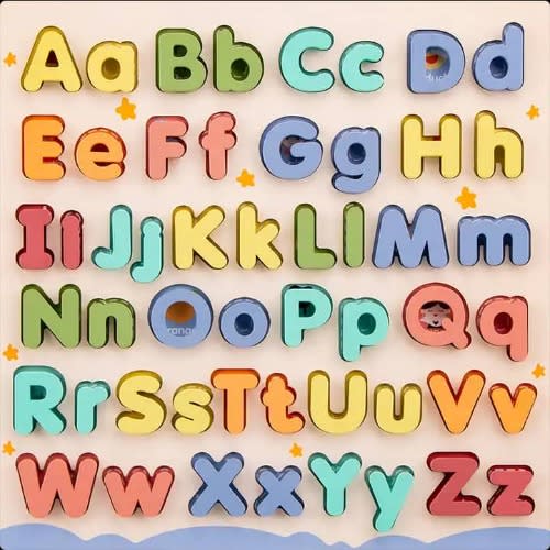 Upper Case And Lower Case Wooden Alphabets Board