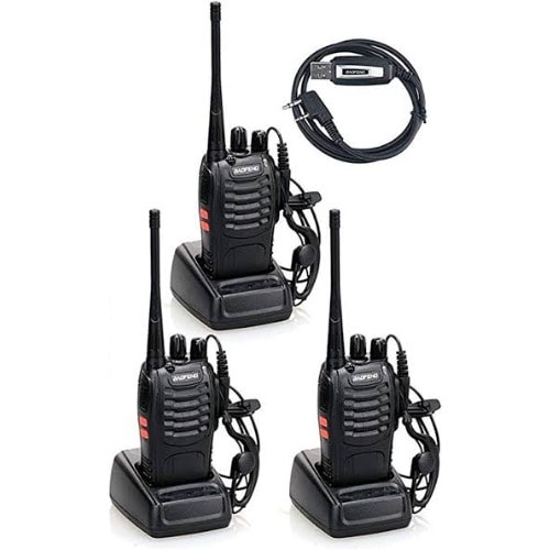 Baofeng Walkie Talkie With Earpiece - 3 Piece