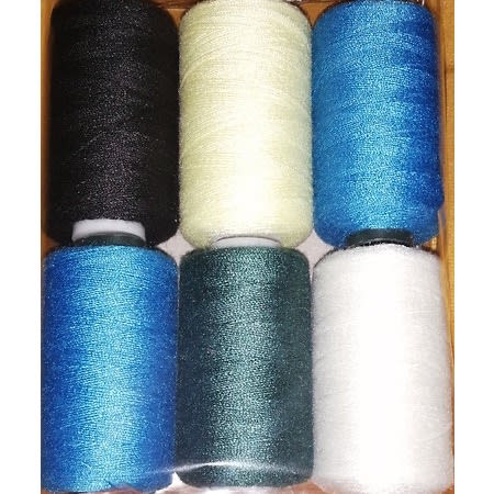 6 Large Spools Of Polyester Thread, Assortment 1