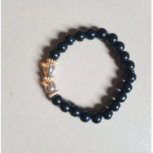 Men's Beaded Silicon Bracelet - Black