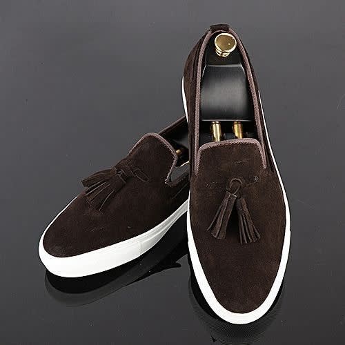 Men's Suede Sneakers- Brown