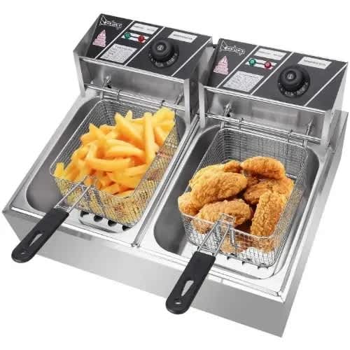 Commercial Deep Fryer - 5000W - 12L - 2 Tank Fryer