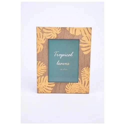 Tropical Leaves Picture Frame -Brown