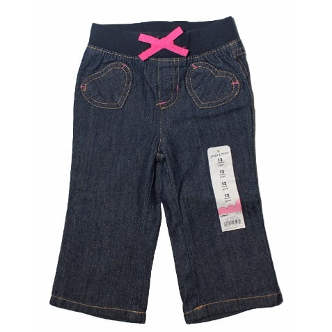 Bow Heart Pocket Jeans - Blue