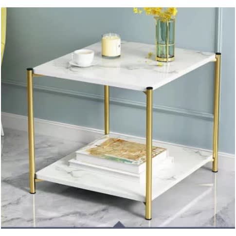 Squared Shape Console Marble Side Stool For Living Room