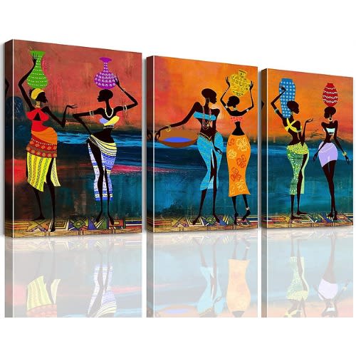 Abstract African Women Dancing Canvas Paintings