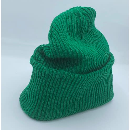 Casual Simple Little Fold Beanie Head Warmer Green
