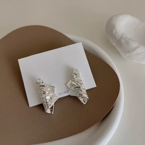 Irregular Stud Earring - Silver