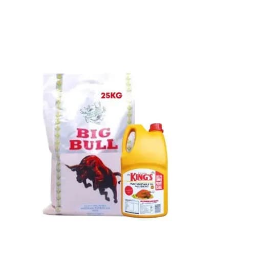 Big Bull Rice-25kg + King's Vegetable Oil -3L