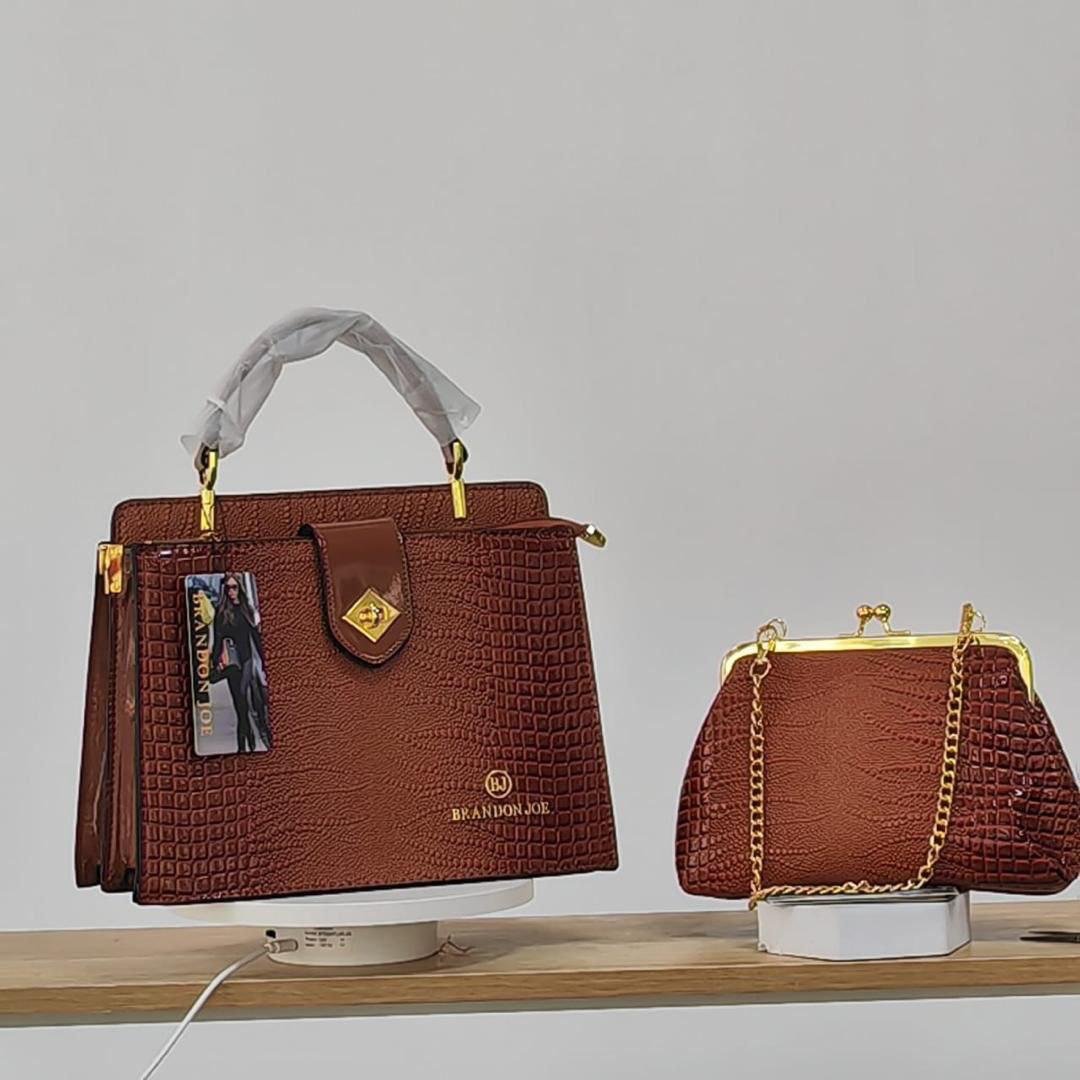 2n1 Crocodile Pattern Patent Leather Handbag - In different colors.