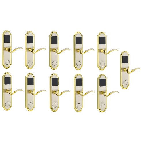 Door Lock With RFID Card Access Control - Golden Edge - 11 Sets