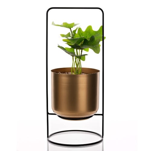 Artificial Plant In Gold Planter- 40cm