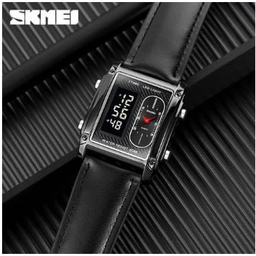 Leather Black Strap Men's Wrist Chronograph Watch