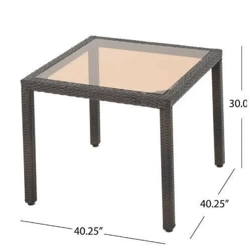 Rattan Glass Table