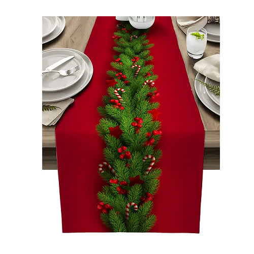 Christmas Tree Pine Needles Table Runner