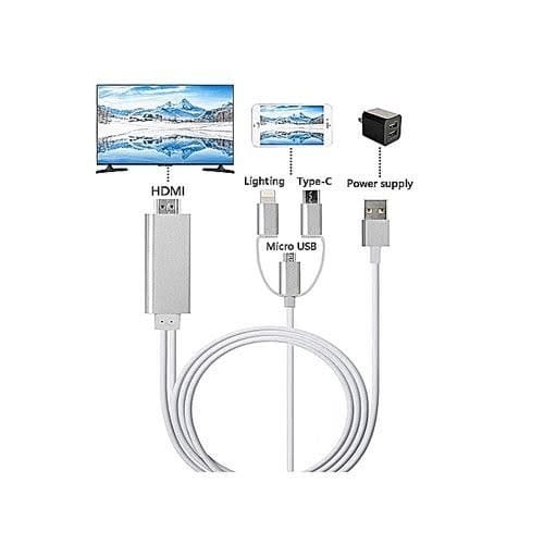 Mirascreen 3in1 Hdmi Hdtv Adapter Av Cable Lightning/micro Usb/type C