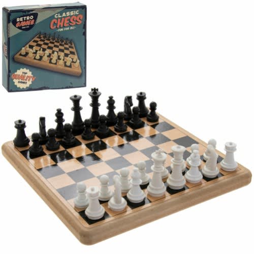 Retro Games Wooden Chess - 20.5cm