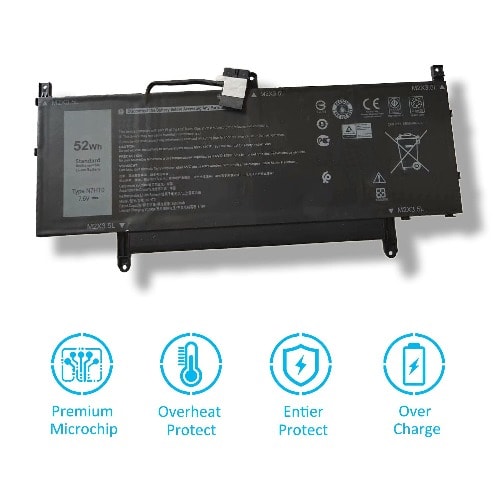2 In 1 Replacement Battery For Dell Latitude 9510
