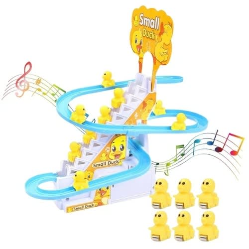 Electronic Duck Climbing Stair  With Flash Light And Music Toy