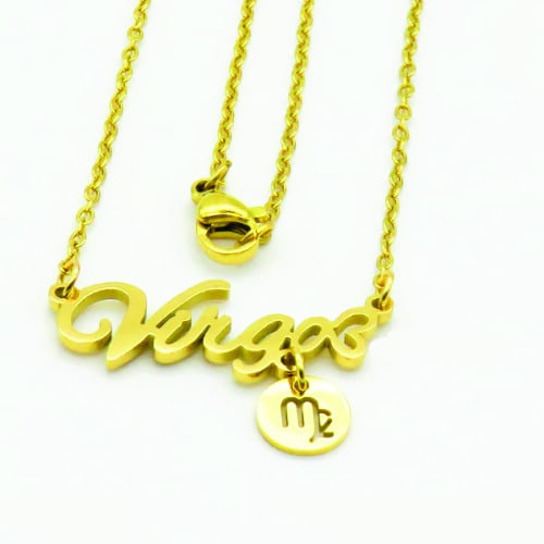 Zodiac Sign Tag Necklace - Virgo