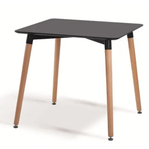 Restaurant Table With Wooden Leg - Black