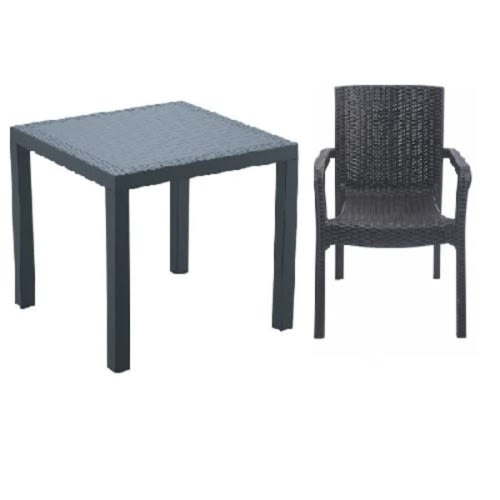 Rattan Table And 4 Chairs Set