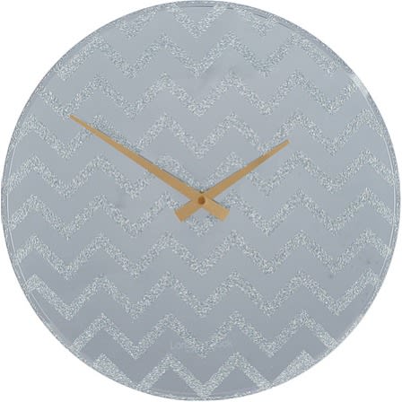 Mirrored Glitter Zig Zag Clock