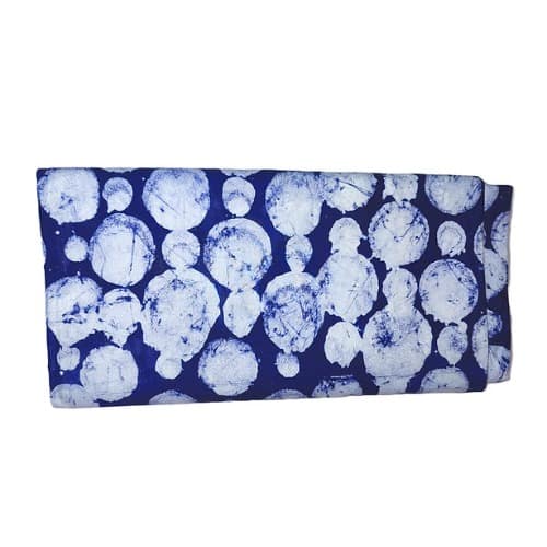 Handcrafted Batik Cotton Fabric - Cloudy Blue White - approx 5 Yards