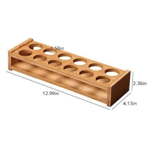 12 Holes Bamboo Tequila Shot Rack - Glass Not Included