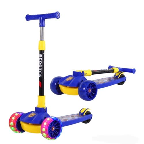 Foldable & Adjustable Kids Flashlight Wheels Scooter
