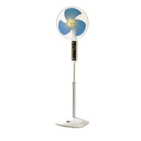 16" 3 Blade Push Button Standing Fan - Blue