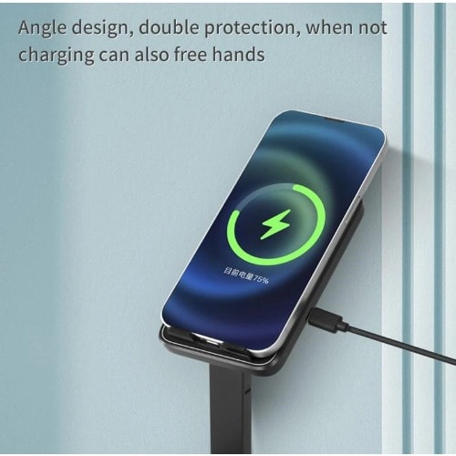 Folding Rotable Desktop Stand Wireless Charging - 15W - H12