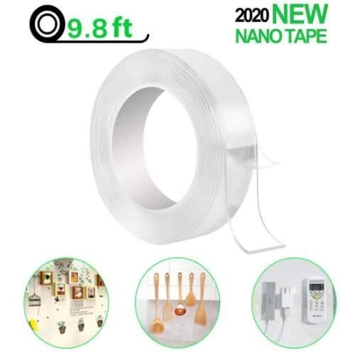 9.8ft Double Sided Nano Transparent Reusable Magic Adhesive Tape