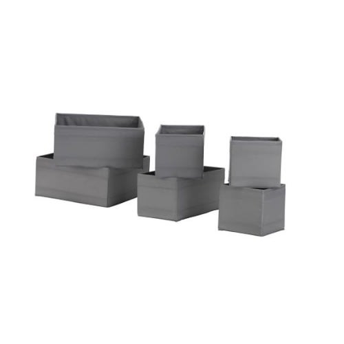 Skubb Box- Set Of 6- Dark Grey